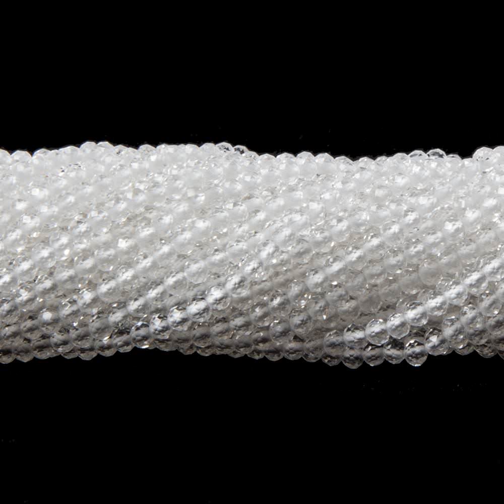 2mm Crystal Quartz micro-faceted rondelles 13 inch 175 beads AAA (ONLINE ORDER ONLY)