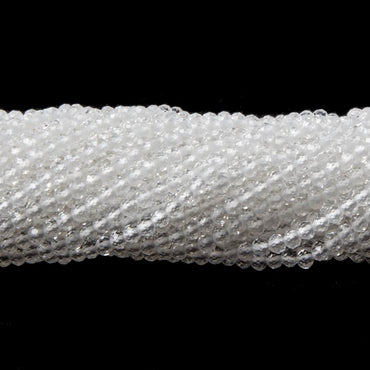 2mm Crystal Quartz micro-faceted rondelles 13 inch 175 beads AAA (ONLINE ORDER ONLY)