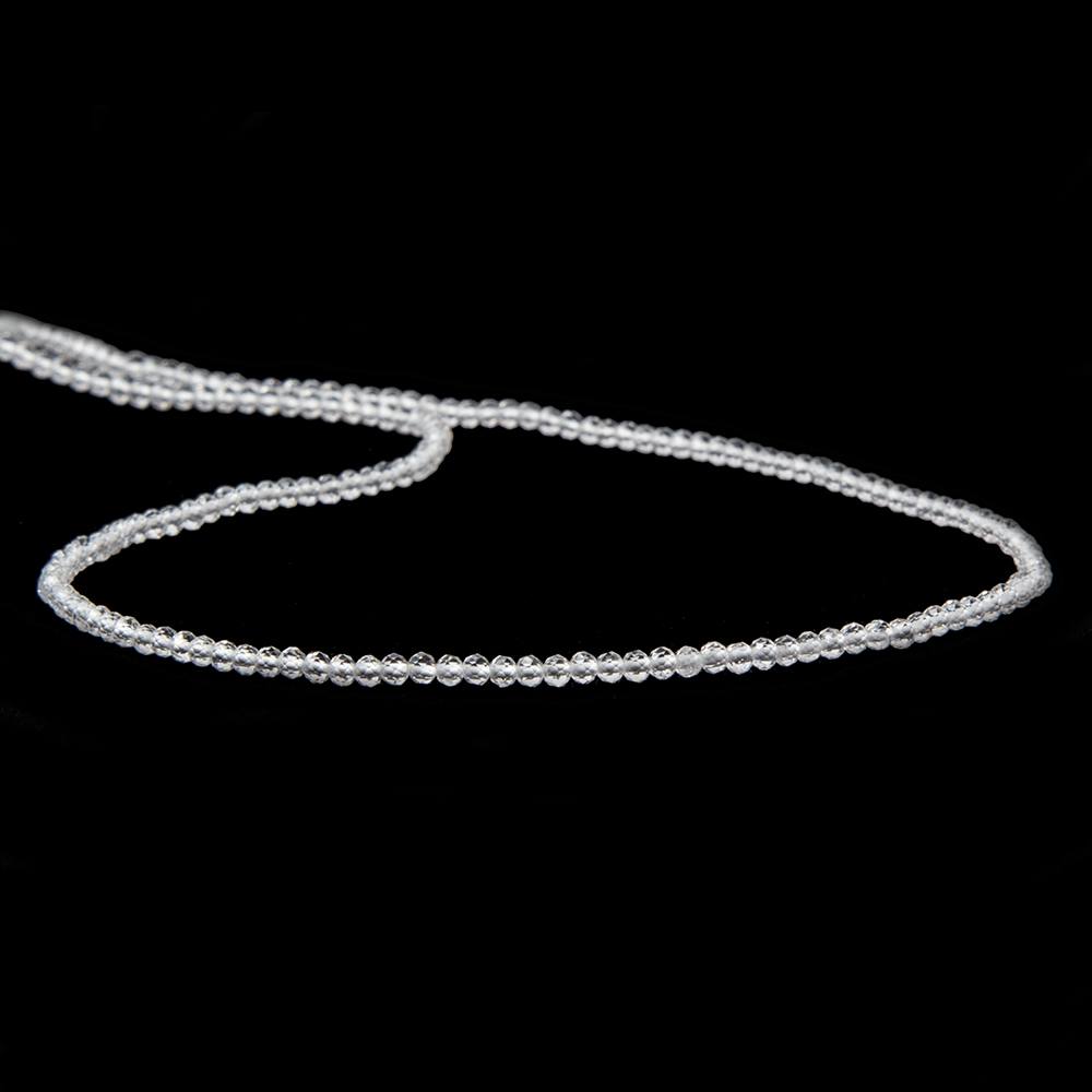 2mm Crystal Quartz micro-faceted rondelles 13 inch 175 beads AAA (ONLINE ORDER ONLY)