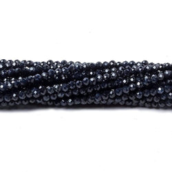2mm Dark Blue Sapphire Micro Faceted Rondelle Beads 18 inch 260 pieces (ONLINE ORDER ONLY)