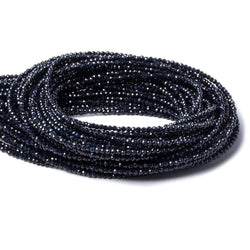 2mm Dark Blue Sapphire Micro Faceted Rondelle Beads 18 inch 260 pieces (ONLINE ORDER ONLY)