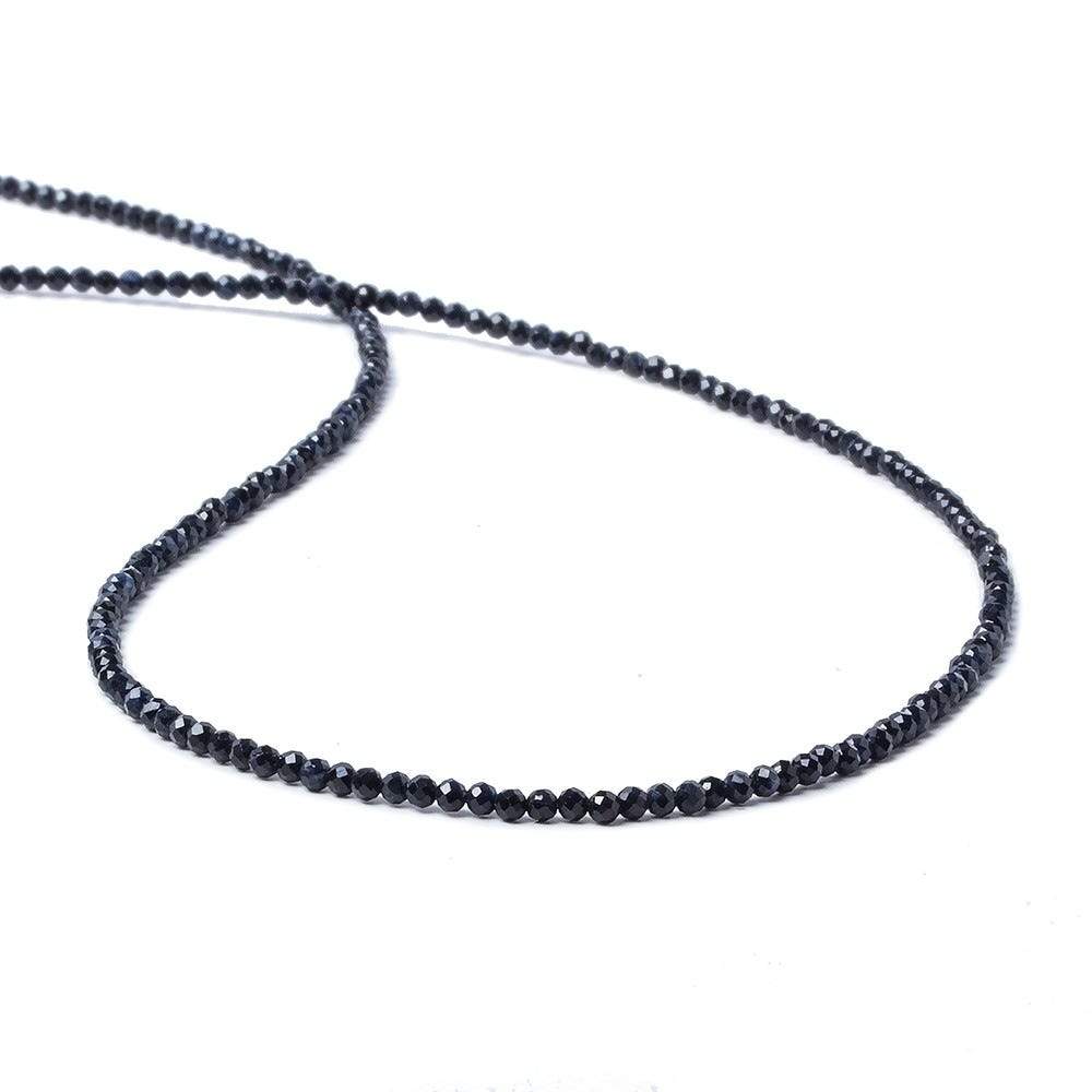 2mm Dark Blue Sapphire Micro Faceted Rondelle Beads 18 inch 260 pieces (ONLINE ORDER ONLY)
