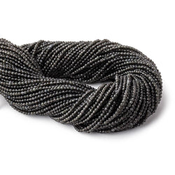 2mm Dark Platinum Grey Moonstone Micro Faceted round beads 13 inch 175 pieces A (ONLINE ORDER ONLY)