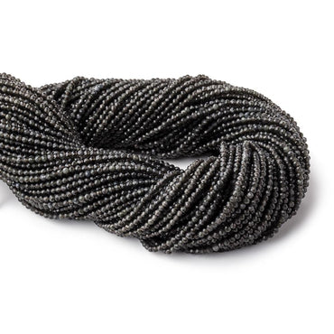 2mm Dark Platinum Grey Moonstone Micro Faceted round beads 13 inch 175 pieces A (ONLINE ORDER ONLY)