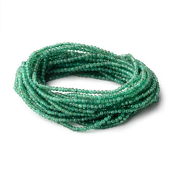 2mm Emerald Micro Faceted Rondelle Beads 12.5 inch 168 pieces (ONLINE ORDER ONLY)