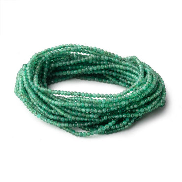 2mm Emerald Micro Faceted Rondelle Beads 12.5 inch 168 pieces (ONLINE ORDER ONLY)