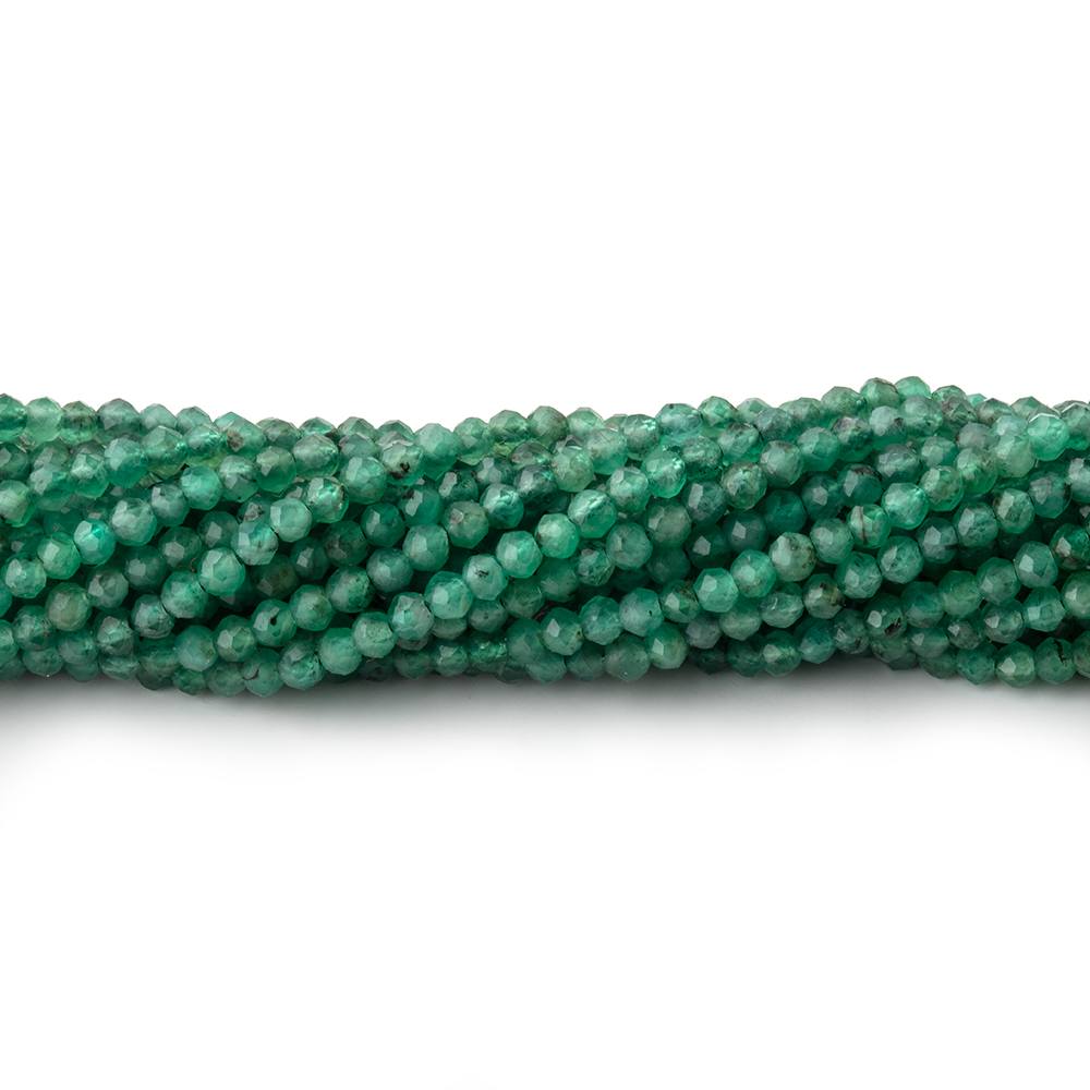 2mm Emerald Micro Faceted Rondelle Beads 12.5 inch 168 pieces (ONLINE ORDER ONLY)