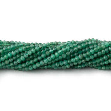 2mm Emerald Micro Faceted Rondelle Beads 12.5 inch 168 pieces (ONLINE ORDER ONLY)