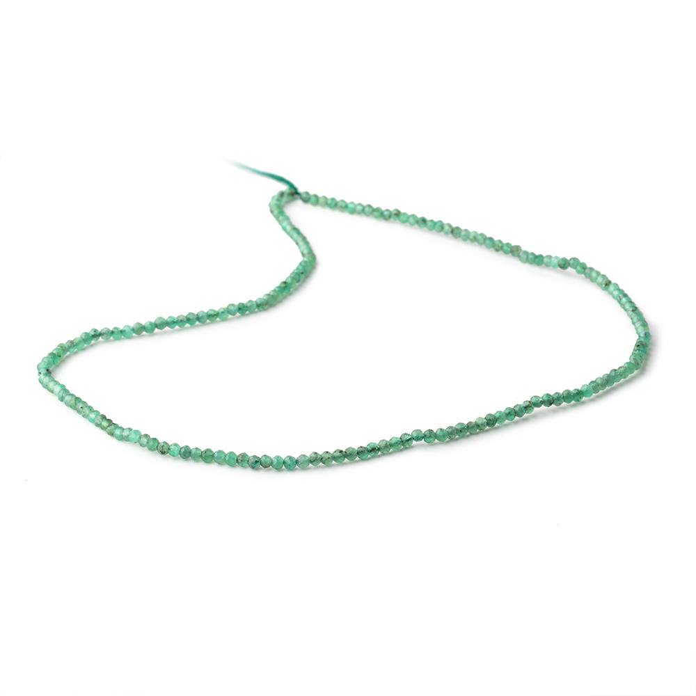 2mm Emerald Micro Faceted Rondelle Beads 12.5 inch 168 pieces (ONLINE ORDER ONLY)