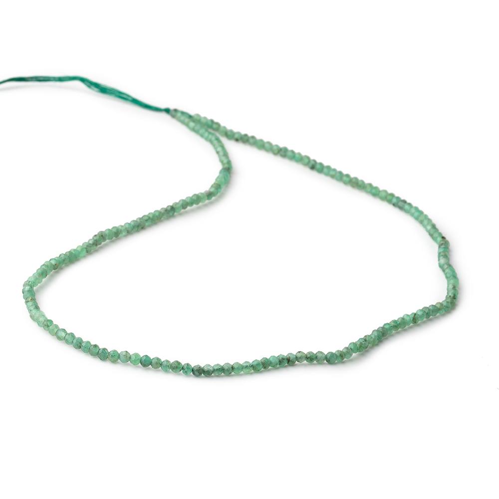 2mm Emerald Micro Faceted Rondelles 12.5 inch 168 Beads (ONLINE ORDER ONLY)