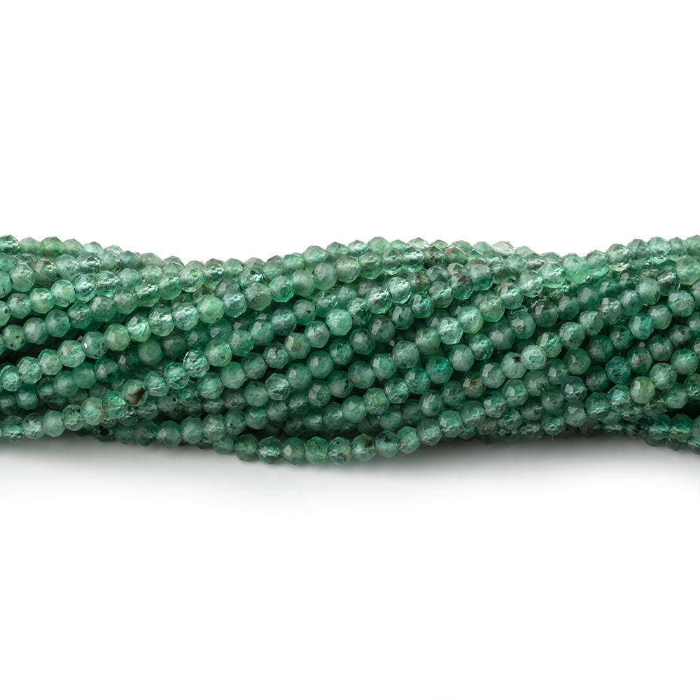 2mm Emerald Micro Faceted Rondelles 12.5 inch 168 Beads (ONLINE ORDER ONLY)