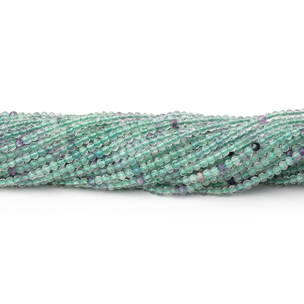 2mm Fluorite Micro Faceted Round Beads 12.75 inch 170 pieces (ONLINE ORDER ONLY)