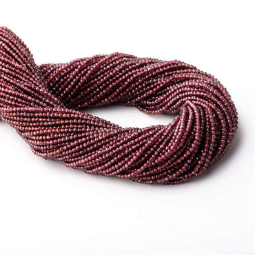 2mm Garnet Micro Faceted Rondelle Beads 13 inch 188 pieces (ONLINE ORDER ONLY)