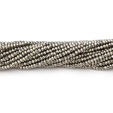 2mm Golden Pyrite Micro Faceted Rondelle Beads 12.5 inches 227 pieces AAA (ONLINE ORDER ONLY)