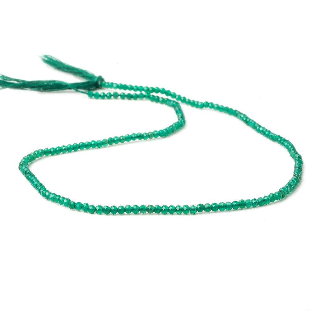 2mm Green Onyx micro faceted rondelle beads 13 inch 195 pcs AA (ONLINE ORDER ONLY)