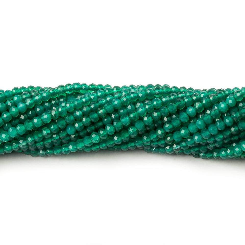2mm Green Onyx micro faceted rondelle beads 13 inch 195 pcs AA (ONLINE ORDER ONLY)