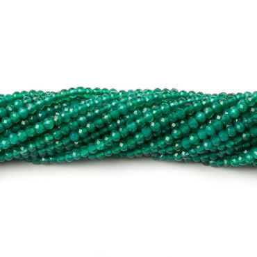 2mm Green Onyx micro faceted rondelle beads 13 inch 195 pcs AA (ONLINE ORDER ONLY)