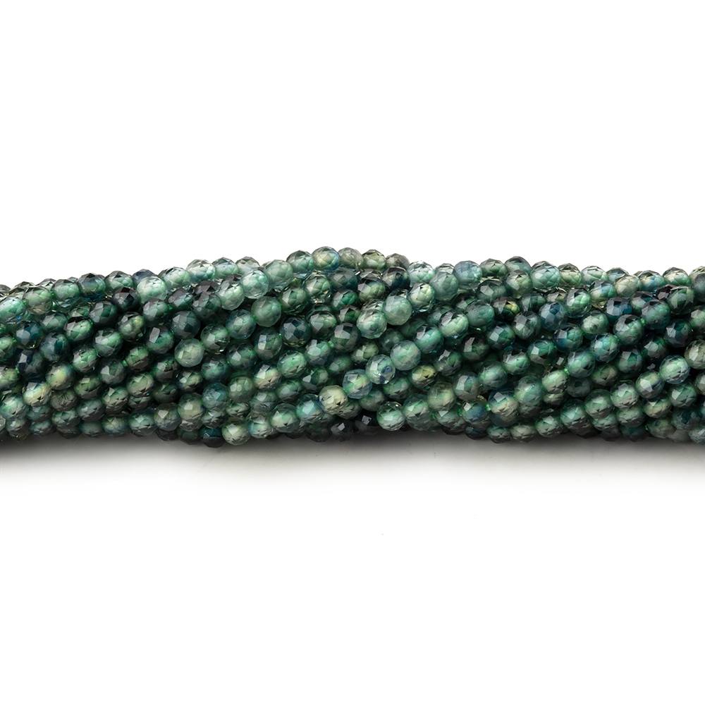 2mm Green Sapphire Micro Faceted Round Beads 12.5 inch 158 pieces (ONLINE ORDER ONLY)