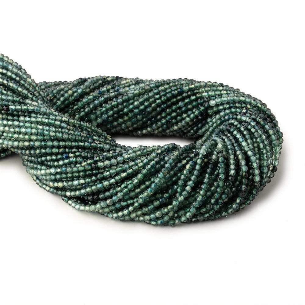 2mm Green Sapphire Micro Faceted Round Beads 12.5 inch 158 pieces (ONLINE ORDER ONLY)