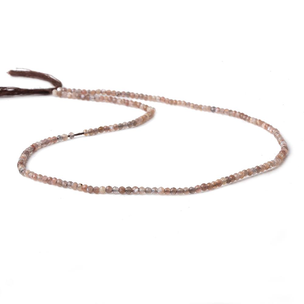 2mm Grey and Brown Moonstone Micro Faceted rondelle beads 13 inch 220 pieces AAA (ONLINE ORDER ONLY)