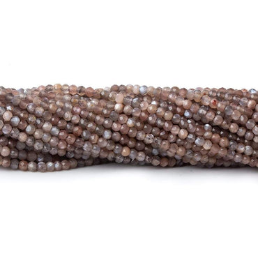2mm Grey and Brown Moonstone Micro Faceted rondelle beads 13 inch 220 pieces AAA (ONLINE ORDER ONLY)