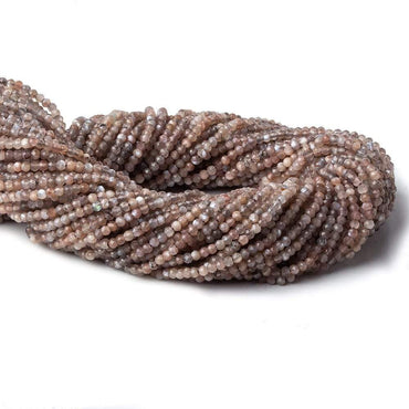 2mm Grey and Brown Moonstone Micro Faceted rondelle beads 13 inch 220 pieces AAA (ONLINE ORDER ONLY)