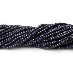 2mm Grey & Blue Sapphire micro faceted rondelles 13 inch 200 beads (ONLINE ORDER ONLY)