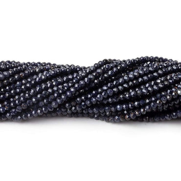 2mm Grey & Blue Sapphire micro faceted rondelles 13 inch 200 beads (ONLINE ORDER ONLY)