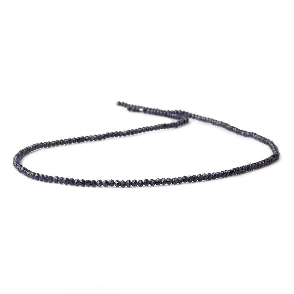 2mm Grey & Blue Sapphire micro faceted rondelles 13 inch 200 beads (ONLINE ORDER ONLY)