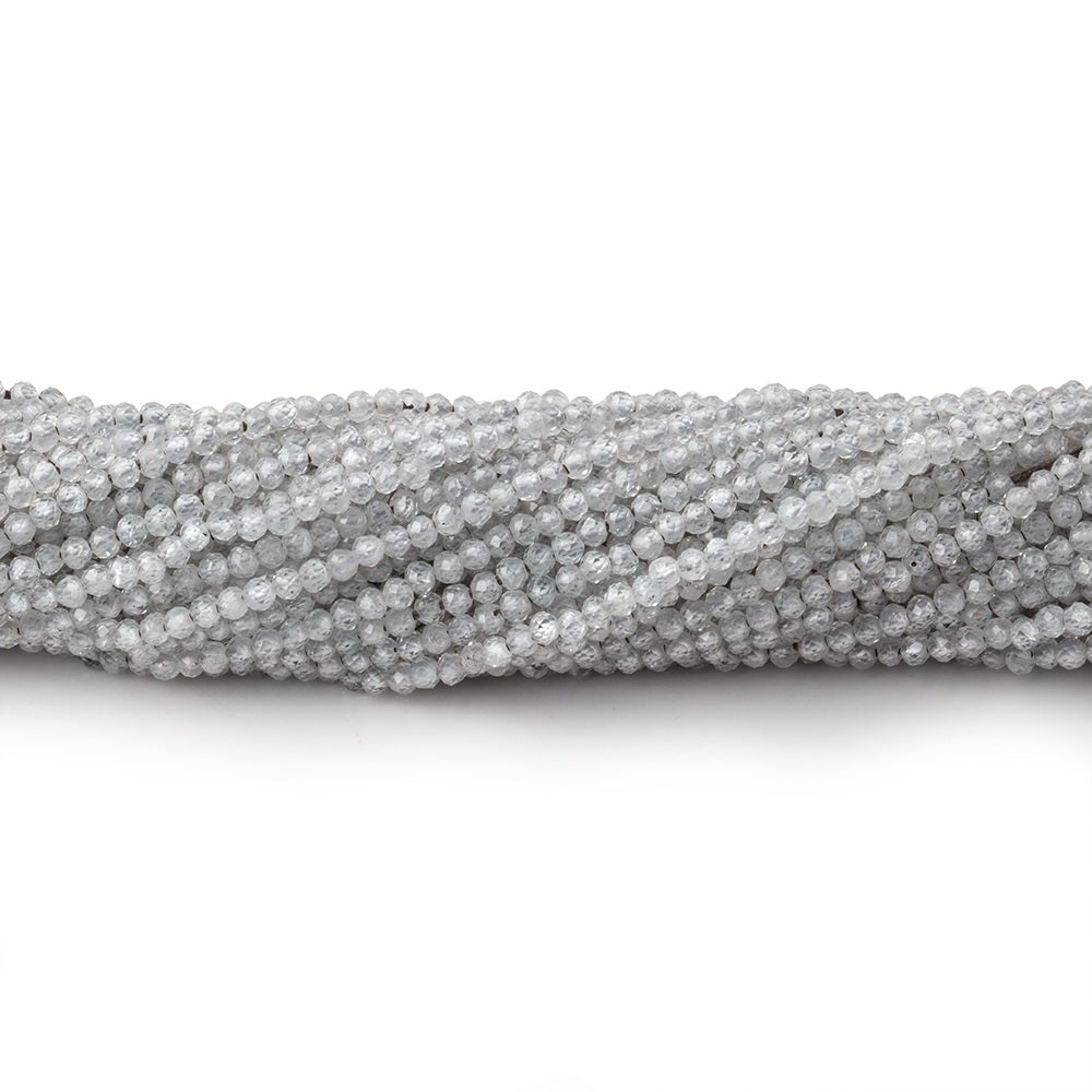 2mm Grey Zircon Micro Faceted Rondelle Beads 12.5 inch 187 pieces (ONLINE ORDER ONLY)