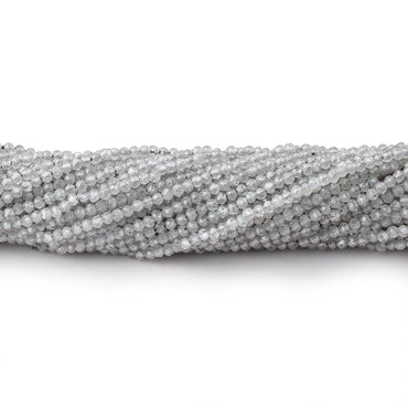 2mm Grey Zircon Micro Faceted Rondelle Beads 12.5 inch 187 pieces (ONLINE ORDER ONLY)