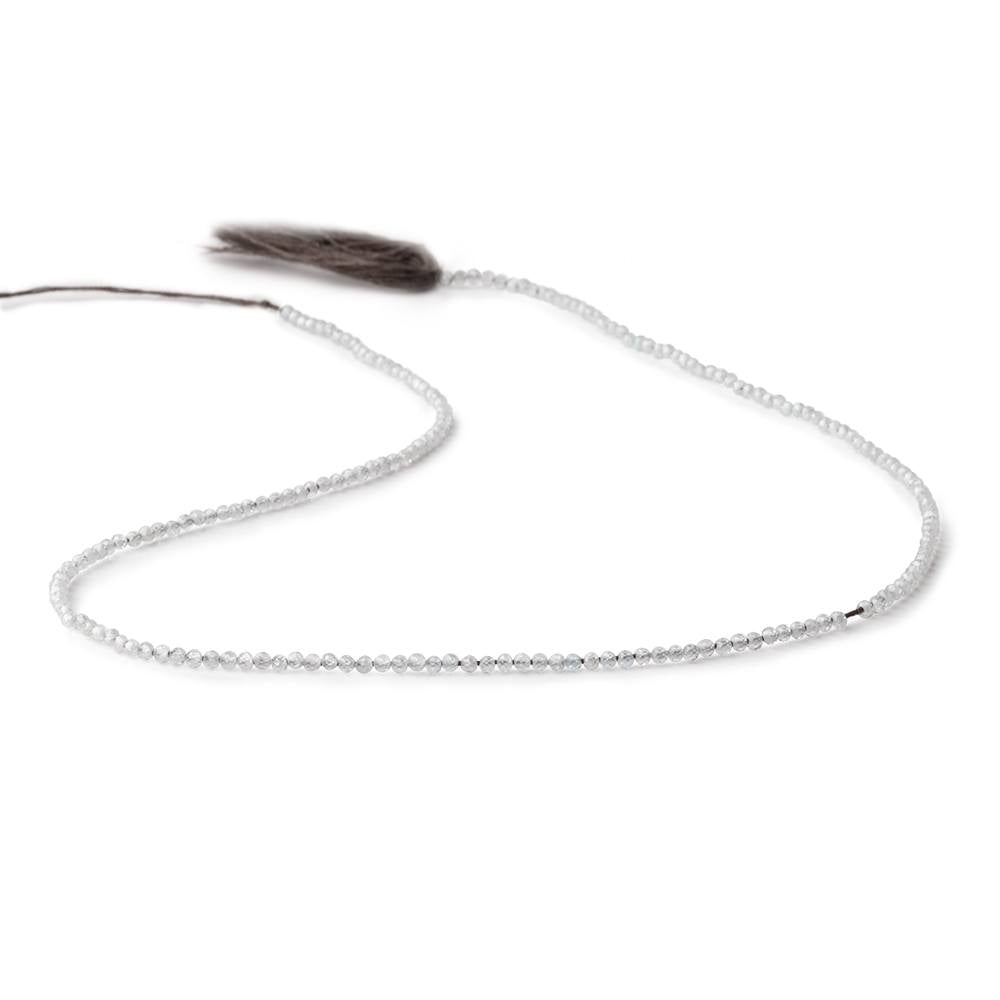 2mm Grey Zircon Micro Faceted Rondelle Beads 12.5 inch 187 pieces (ONLINE ORDER ONLY)