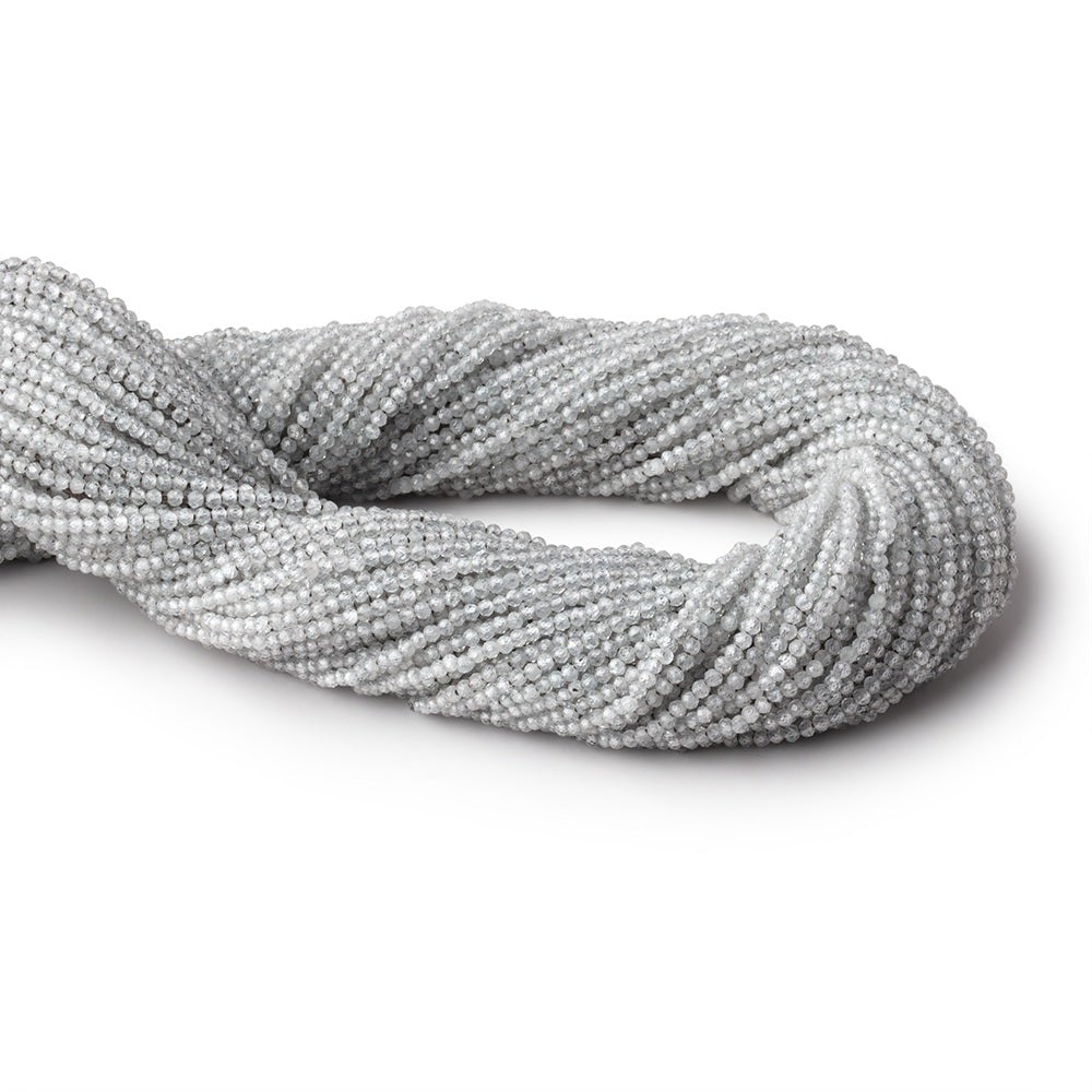 2mm Grey Zircon Micro Faceted Rondelle Beads 12.5 inch 187 pieces (ONLINE ORDER ONLY)