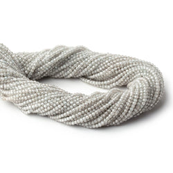 2mm Grey Zircon Micro Faceted Round Beads 12.5 inch 168 pieces (ONLINE ORDER ONLY)