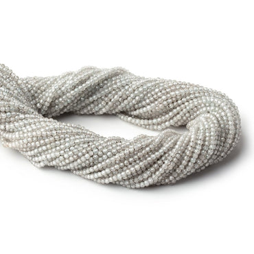 2mm Grey Zircon Micro Faceted Round Beads 12.5 inch 168 pieces (ONLINE ORDER ONLY)