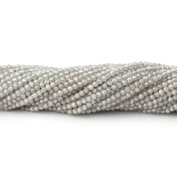 2mm Grey Zircon Micro Faceted Round Beads 12.5 inch 168 pieces (ONLINE ORDER ONLY)