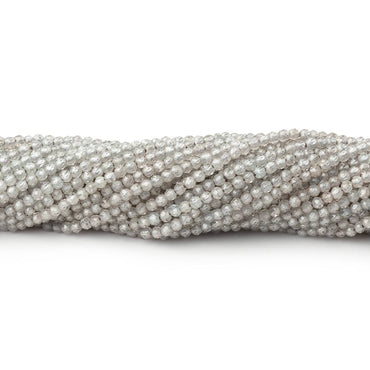 2mm Grey Zircon Micro Faceted Round Beads 12.5 inch 168 pieces (ONLINE ORDER ONLY)