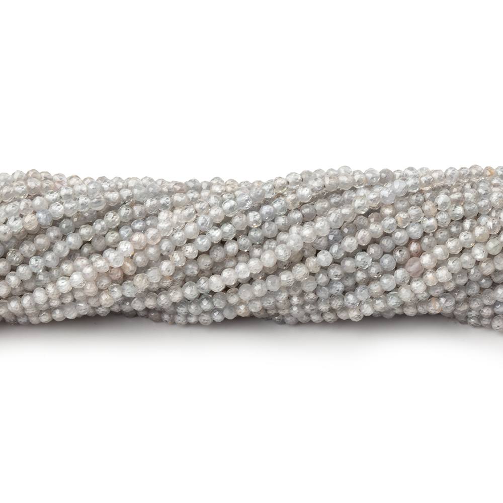 2mm Grey Zircon Micro Faceted Rounds 12.5 inch 168 Beads (ONLINE ORDER ONLY)