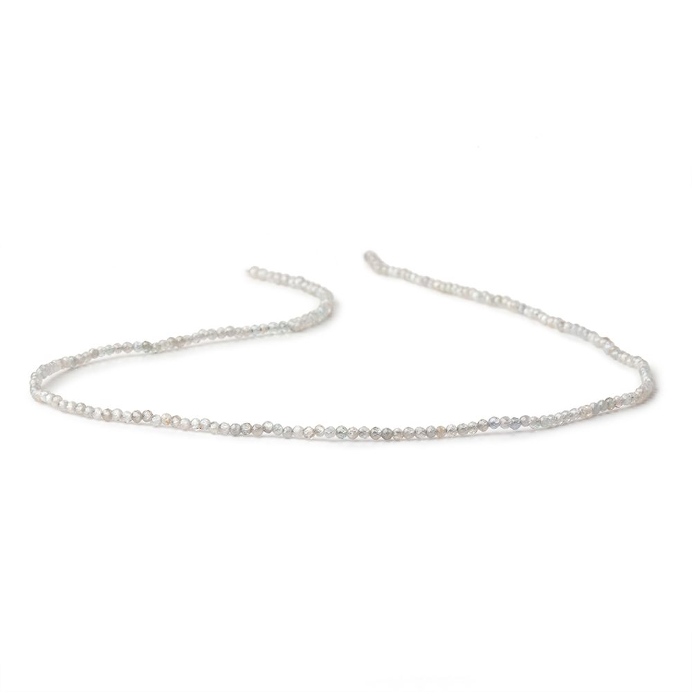 2mm Grey Zircon Micro Faceted Rounds 12.5 inch 168 Beads (ONLINE ORDER ONLY)