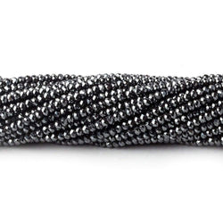 2.3mm Hematite Micro Faceted Rondelle Beads 13 inch 200 pieces (ONLINE ORDER ONLY)