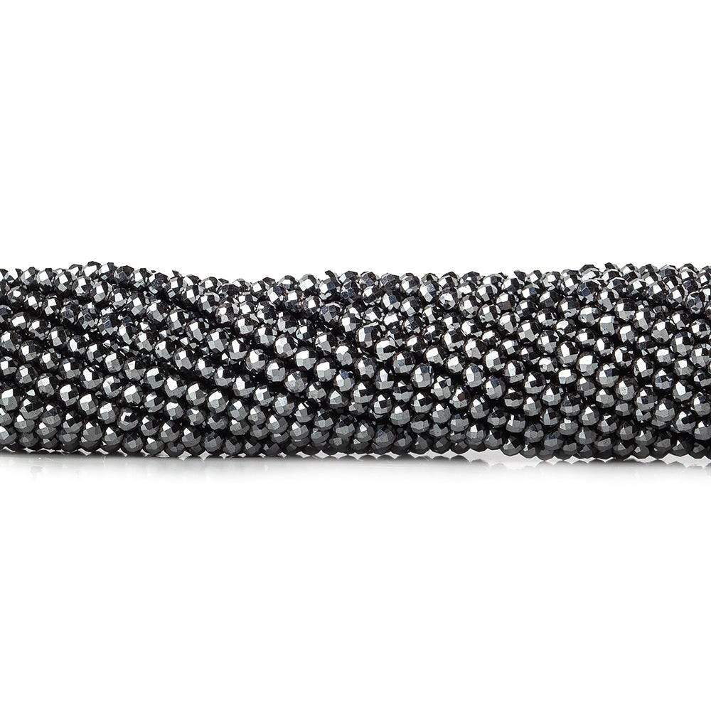 2mm Hematite Micro Faceted round beads 13 inch 180 pcs (ONLINE ORDER ONLY)
