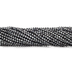 2mm Hematite Micro Faceted round beads 13 inch 180 pcs (ONLINE ORDER ONLY)