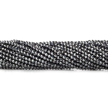 2mm Hematite Micro Faceted round beads 13 inch 180 pcs (ONLINE ORDER ONLY)