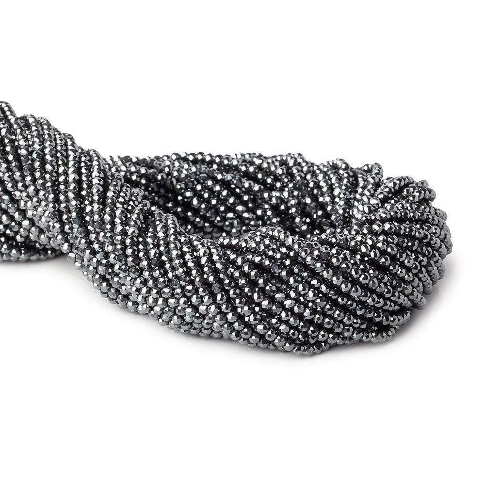 2mm Hematite Micro Faceted round beads 13 inch 180 pcs (ONLINE ORDER ONLY)