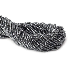 2mm Hematite Micro Faceted round beads 13 inch 180 pcs (ONLINE ORDER ONLY)