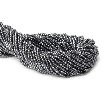 2mm Hematite Micro Faceted round beads 13 inch 180 pcs (ONLINE ORDER ONLY)