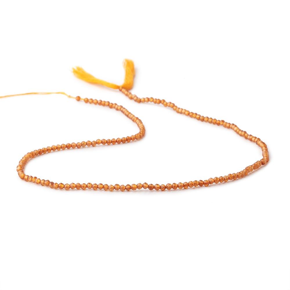 2mm Hessonite Garnet Micro Faceted Round Beads 12.5 inch 169 pieces (ONLINE ORDER ONLY)