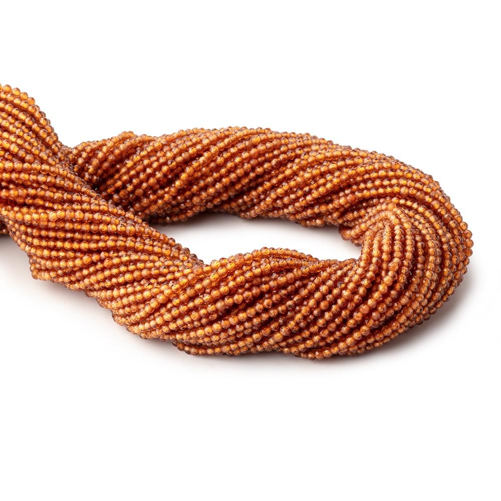 2mm Hessonite Garnet Micro Faceted Round Beads 12.5 inch 169 pieces (ONLINE ORDER ONLY)