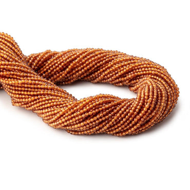 2mm Hessonite Garnet Micro Faceted Round Beads 12.5 inch 169 pieces (ONLINE ORDER ONLY)