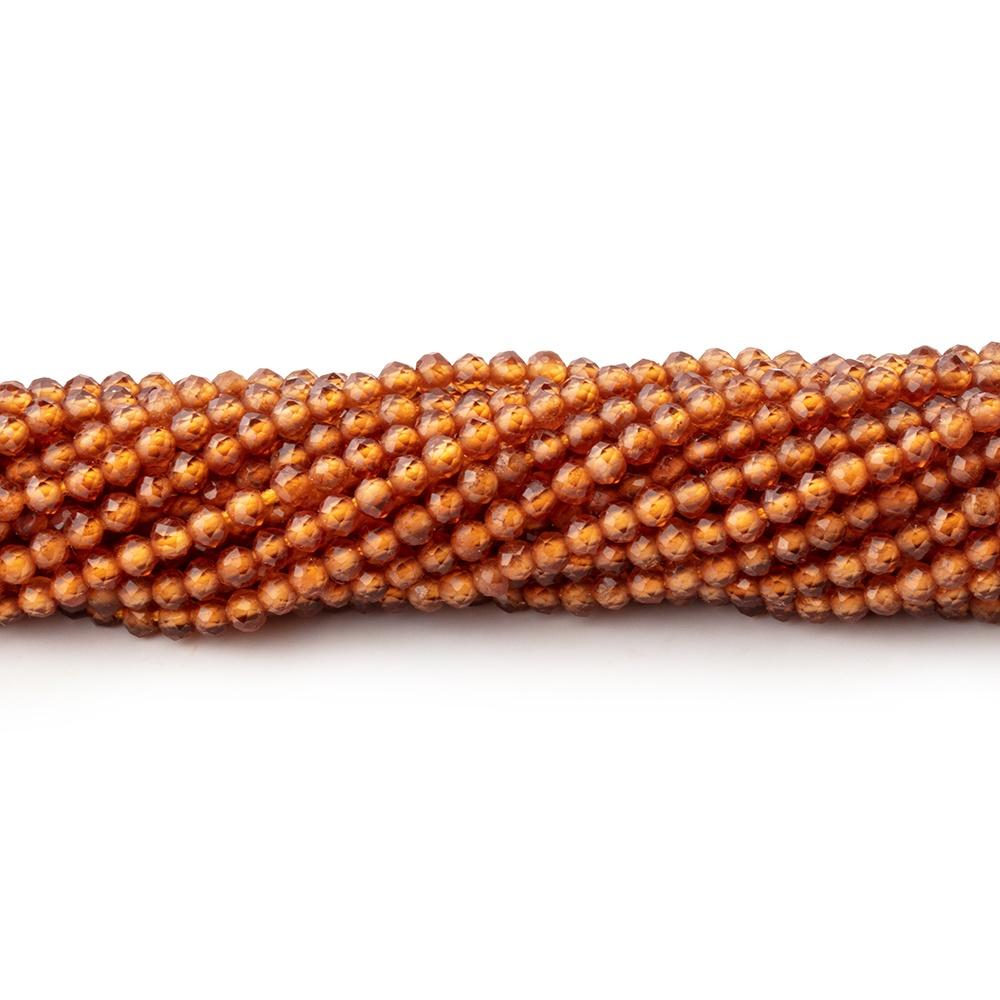 2mm Hessonite Garnet Micro Faceted Round Beads 12.5 inch 169 pieces (ONLINE ORDER ONLY)